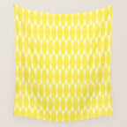 Yellow Mid Century Modernist Geometric Hexad Pattern Wall Tapestry Gallery Image 4