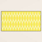 Yellow Mid Century Modernist Geometric Hexad Pattern Desk Mat Gallery Image 3