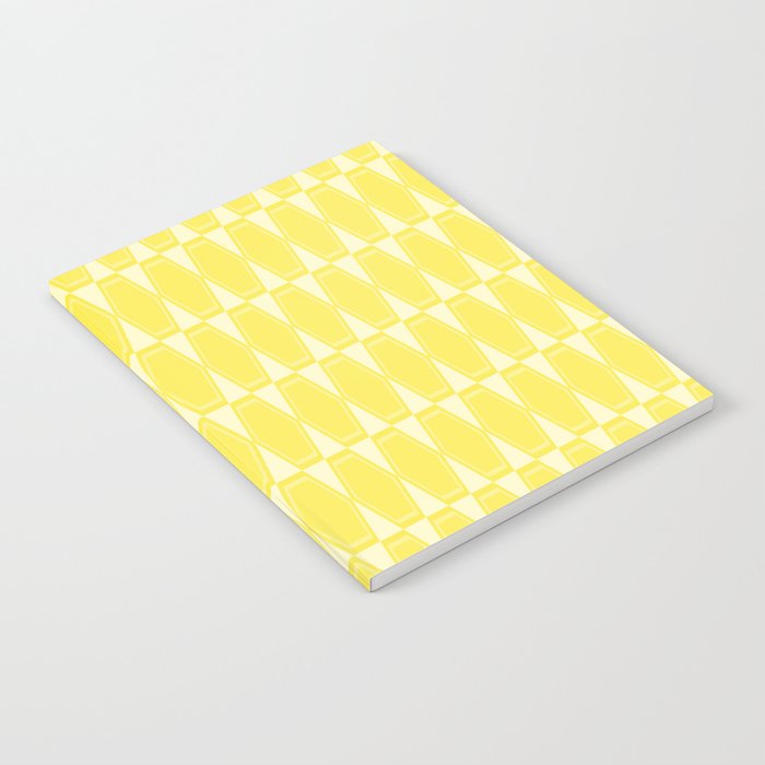 Yellow Mid Century Modernist Geometric Hexad Pattern Notebook Gallery Image 2