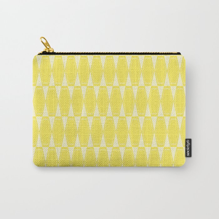 Yellow Mid Century Modernist Geometric Hexad Pattern Carry All Pouch Gallery Image 1