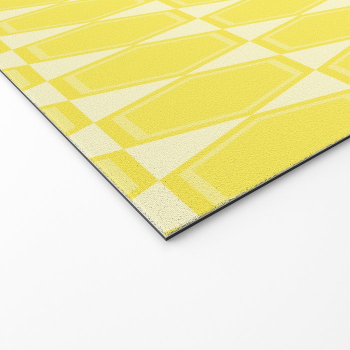 Yellow Mid Century Modernist Geometric Hexad Pattern Welcome Mat Gallery Image 2
