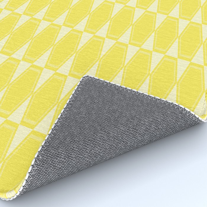 Yellow Mid Century Modernist Geometric Hexad Pattern Rug Gallery Image 4