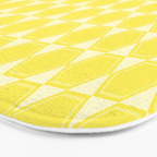 Yellow Mid Century Modernist Geometric Hexad Pattern Bath Mat Gallery Image 3