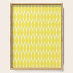 Yellow Mid Century Modernist Geometric Hexad Pattern Serving Tray Gallery Image 1