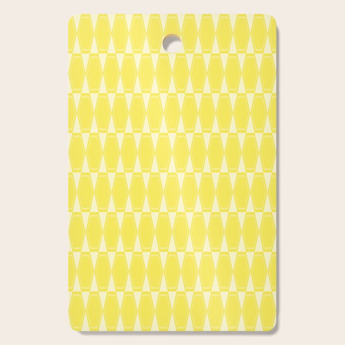 Yellow Mid Century Modernist Geometric Hexad Pattern Cutting Board Gallery Image 1
