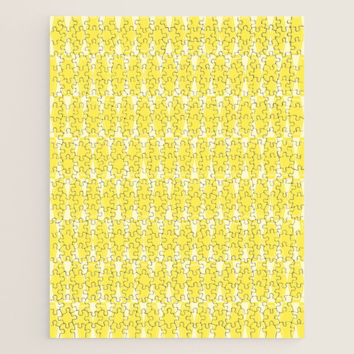 Yellow Mid Century Modernist Geometric Hexad Pattern Jigsaw Puzzle Gallery Image 1