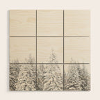 Snowy Evergreen Forest Wood Wall Art Gallery Image 1