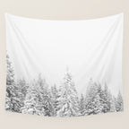 Snowy Evergreen Forest Wall Tapestry Gallery Image 4