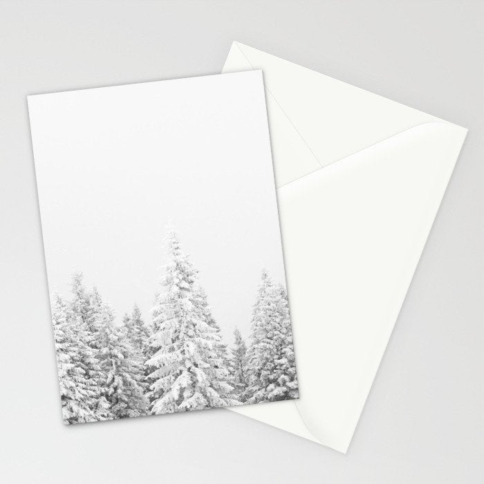 Snowy Evergreen Forest Stationery Card Gallery Image 2