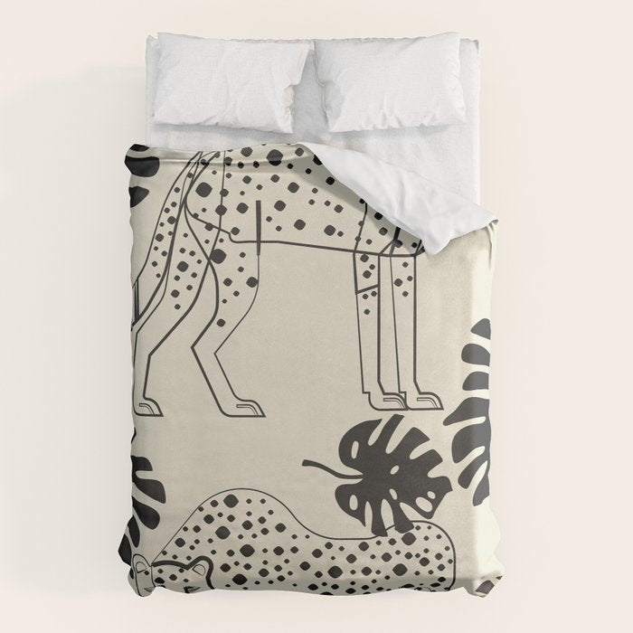 Cheetahs Monstera 4 Duvet Cover Gallery Image 1