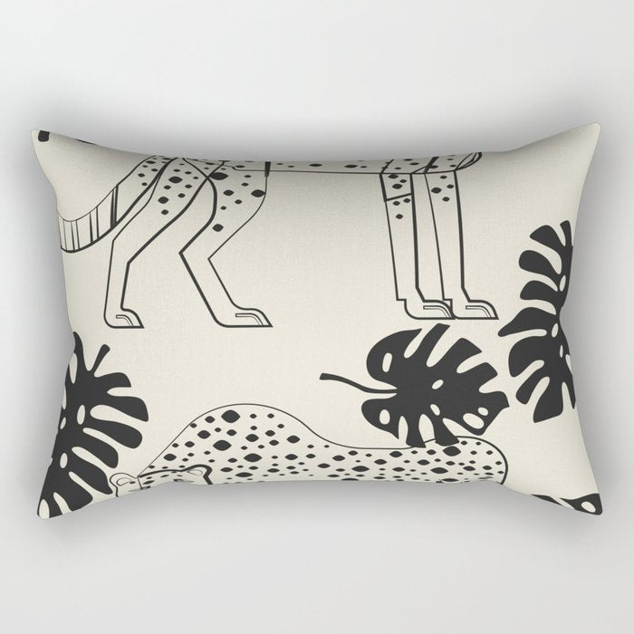 Cheetahs Monstera 4 Rectangular Pillow Gallery Image 2