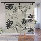 Cheetahs Monstera 4 Wall Mural Gallery Image 1