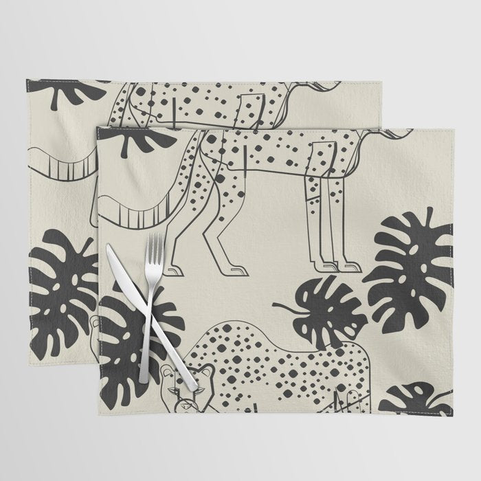 Cheetahs Monstera 4 Placemat Gallery Image 1