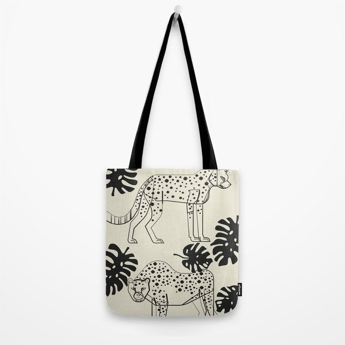 Cheetahs Monstera 4 Tote Bag Gallery Image 2