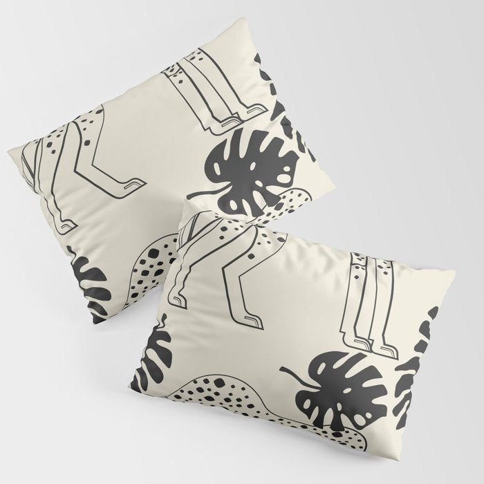 Cheetahs Monstera 4 Pillow Sham Gallery Image 1