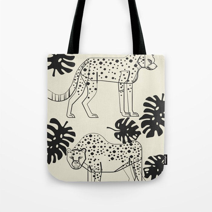 Cheetahs Monstera 4 Tote Bag Gallery Image 1