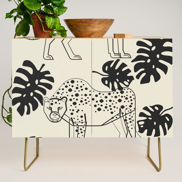 Cheetahs Monstera 4 Credenza Gallery Image 1