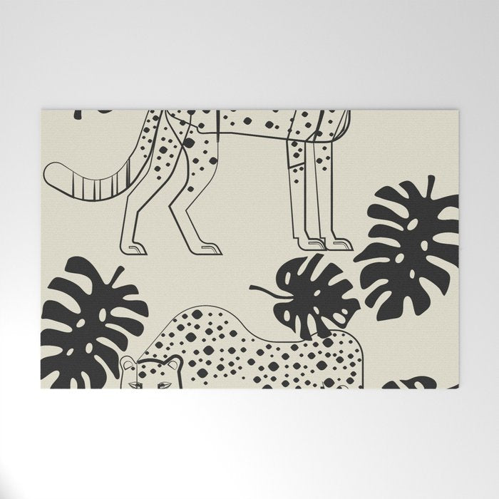 Cheetahs Monstera 4 Welcome Mat Gallery Image 1