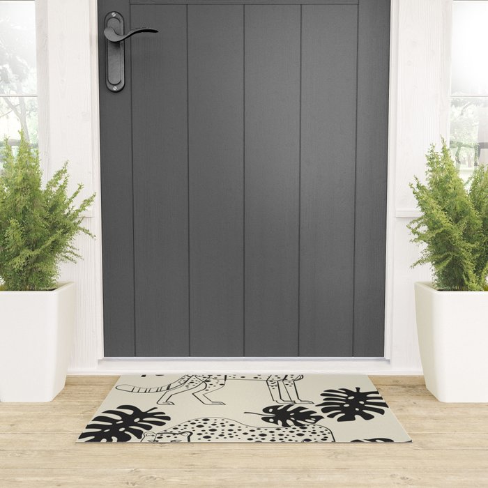 Cheetahs Monstera 4 Welcome Mat Gallery Image 3