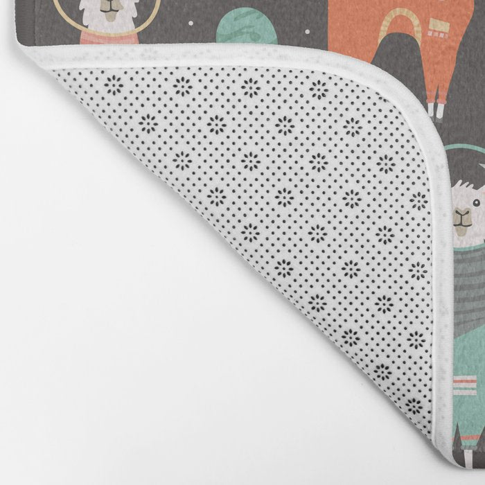 Astronaut Llamas in Space Bath Mat Gallery Image 2