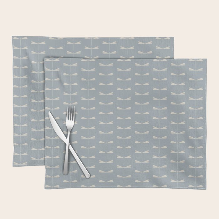 Dragonfly Pattern IX Soft Blue Placemat Gallery Image 1