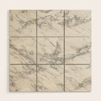 Elegant chic white gray silver glitter marble Wood Wall Art Gallery Image 1