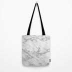 Elegant chic white gray silver glitter marble Tote Bag Gallery Image 2