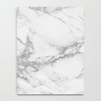 Elegant chic white gray silver glitter marble Notebook Gallery Image 4
