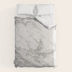 Elegant chic white gray silver glitter marble Comforter Gallery Image 6