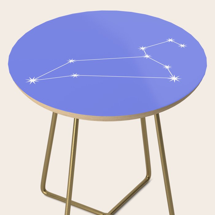 Leo Zodiac Star Constellation Line Art Periwinkle Purple Side Table Gallery Image 2