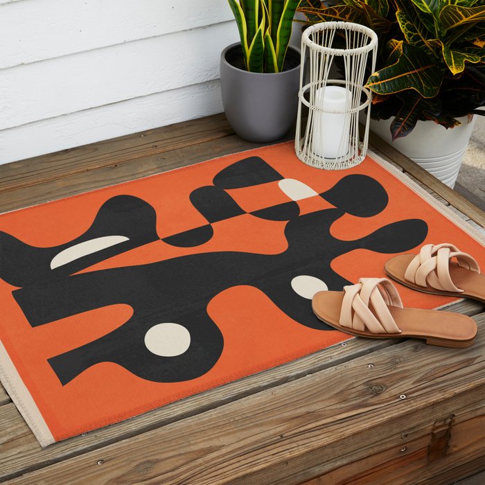 Modern Abstract Art Motion 2 Outdoor Rug Gallery Image 2