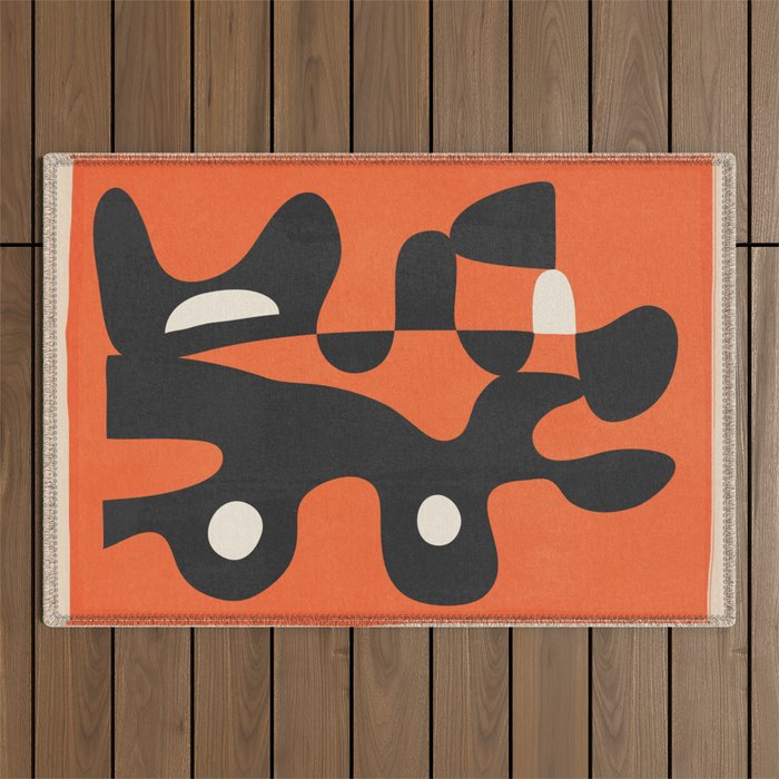 Modern Abstract Art Motion 2 Outdoor Rug Gallery Image 1