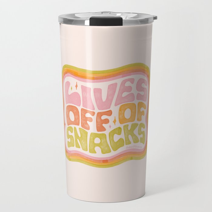 Lives Off Snacks Travel Mug Gallery Image 1