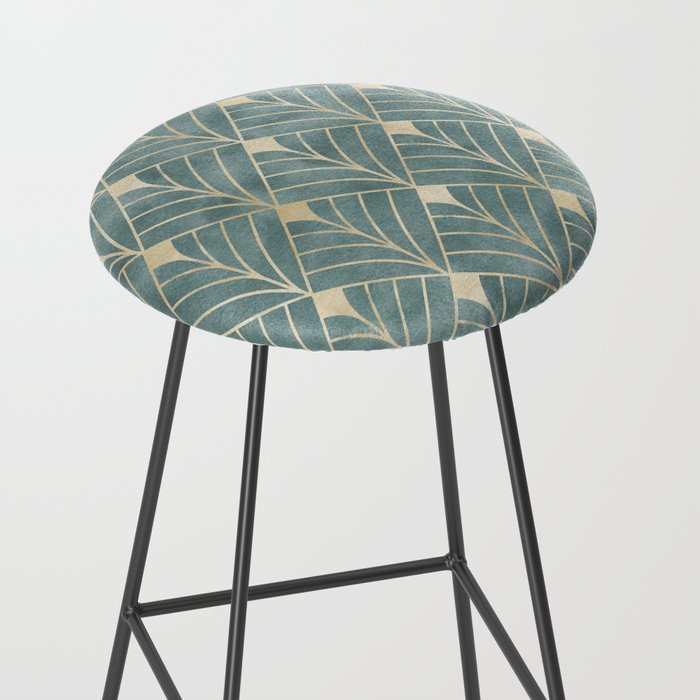 Art Deco Diamonds in Teal and Gold Stool Gallery Image 2