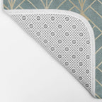 Art Deco Diamonds in Teal and Gold Bath Mat Gallery Image 2