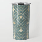 Art Deco Diamonds in Teal and Gold Travel Mug Gallery Image 1