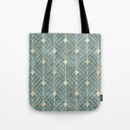 Art Deco Diamonds in Teal and Gold Tote Bag Gallery Image 1