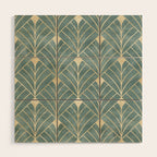 Art Deco Diamonds in Teal and Gold Wood Wall Art Gallery Image 1