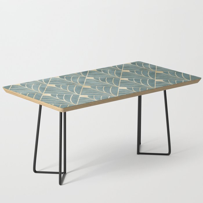Art Deco Diamonds in Teal and Gold Coffee Table Gallery Image 1