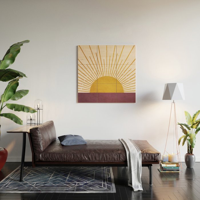 Marsala Sunset Wood Wall Art Gallery Image 2