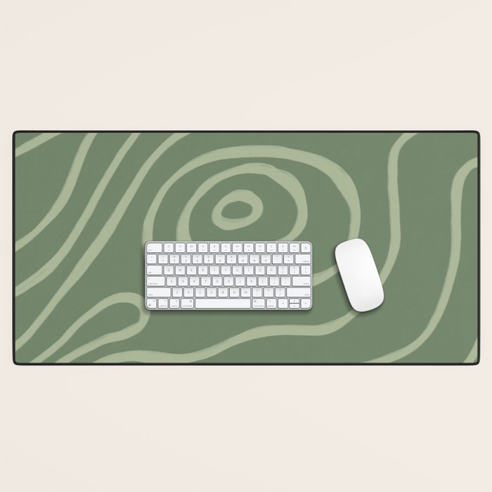 Topographic Map / Grayish Green Desk Mat Gallery Image 1
