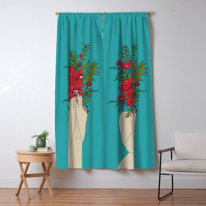 Blooming Red Window Curtain Gallery Image 5