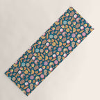 Mexican Sweet Bakery Frenzy // turquoise background // pastel colors pan dulce Yoga Mat Gallery Image 1