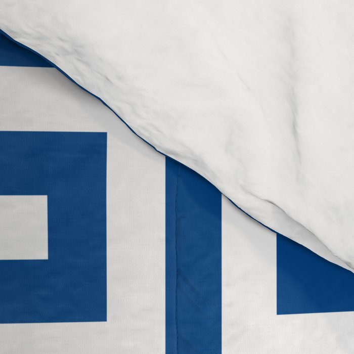 Denim Blue and White Greek Key Pattern Comforter Gallery Image 4