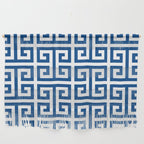 Denim Blue and White Greek Key Pattern Wall Hanging Gallery Image 1