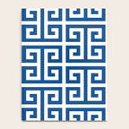 Denim Blue and White Greek Key Pattern Notebook Gallery Image 4
