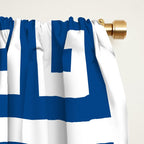 Denim Blue and White Greek Key Pattern Window Curtain Gallery Image 2