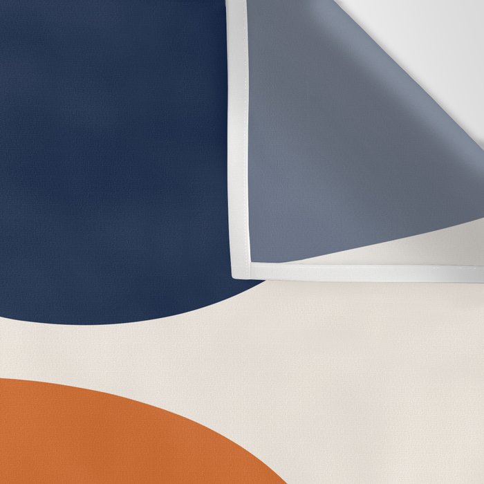 Abstract Shapes 66 in Vintage Orange and Navy Blue Wall Tapestry Gallery Image 3