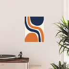 Abstract Shapes 66 in Vintage Orange and Navy Blue Poster Gallery Image 2