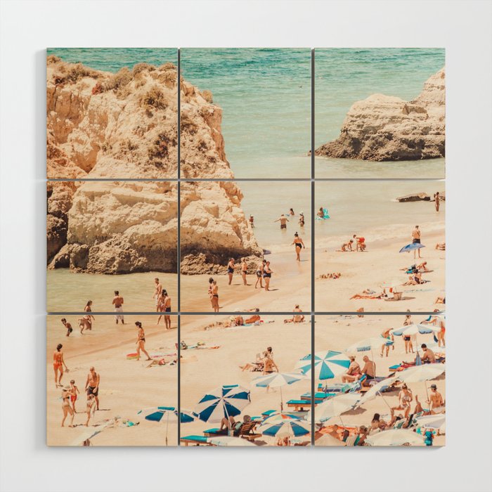 Aerial Beach Print - Ocean (part one of a diptych) Sea Travel photography Wood Wall Art Gallery Image 1